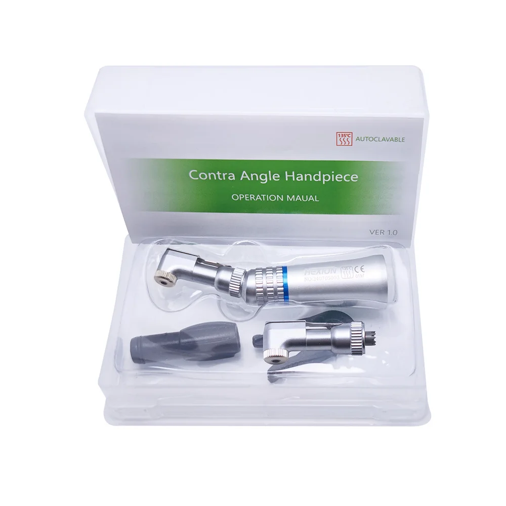 

HEXION Dental Low Speed Handpiece Contra Angle kit With Cartridge Bearings NSK Push Button ,Chuck Key dentistry slow speed Kits