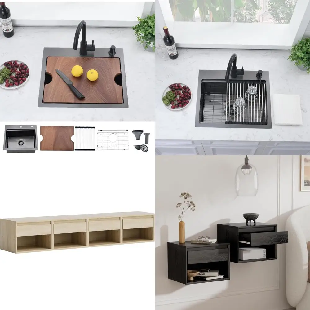 

Stainless Steel Kitchen Bar Sink - 20x17 Inch Drop-In for RV Outdoor Use, Top Mount Single Bowl with 16 Gauge Material