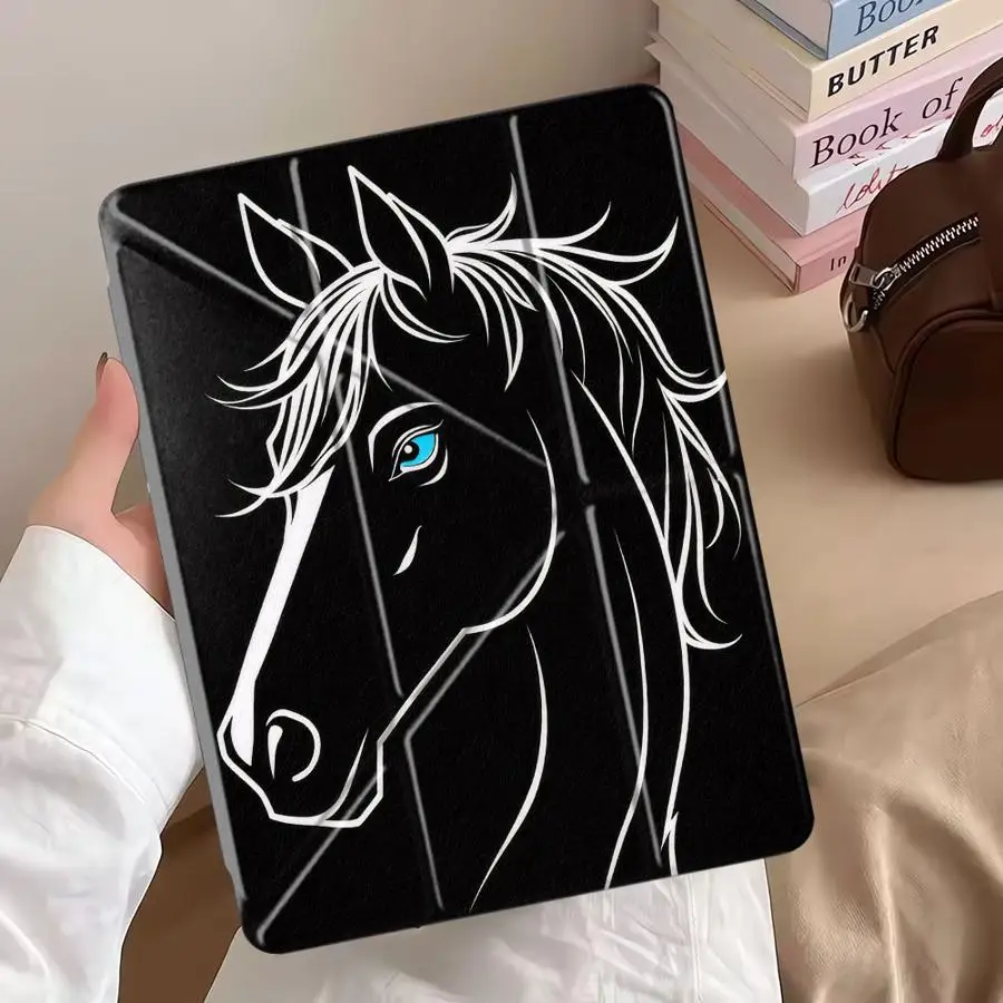 

Чехол-подставка для планшетов iPad Pro 2025, Mini 6, 7, Air 4, 5, M3, M2, 1, 2, M4, 11 дюймов, Pro 11-го, 10-го, 9-го, 8-го, 7-го поколений, 12.9 дюймов, с рисунком Line Art