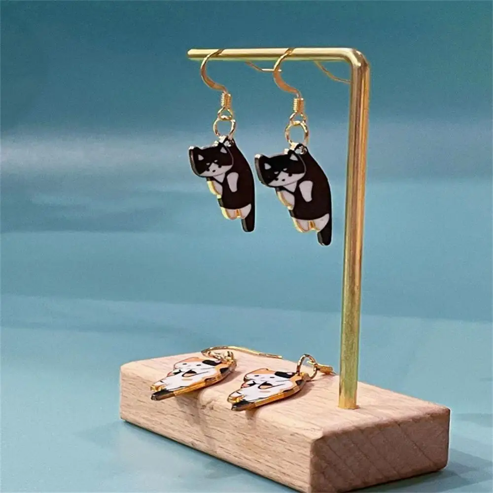 Trendy Cute Kitten Ear Hook Earings Women Fashion Jewelry Gifts  Cartoon Girl Cat Earrings Sweet  Fresh Texture Dangle Earrings image 4