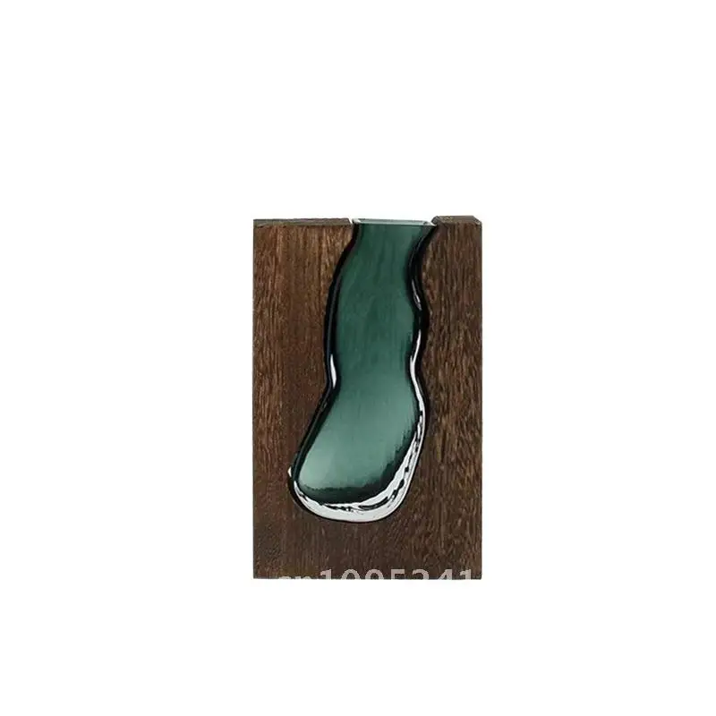 

New Chinese Style Wooden Glass Vase Ornaments Water Raising Flowers Living Room Dining Table Dried Flowers Flower Ornaments