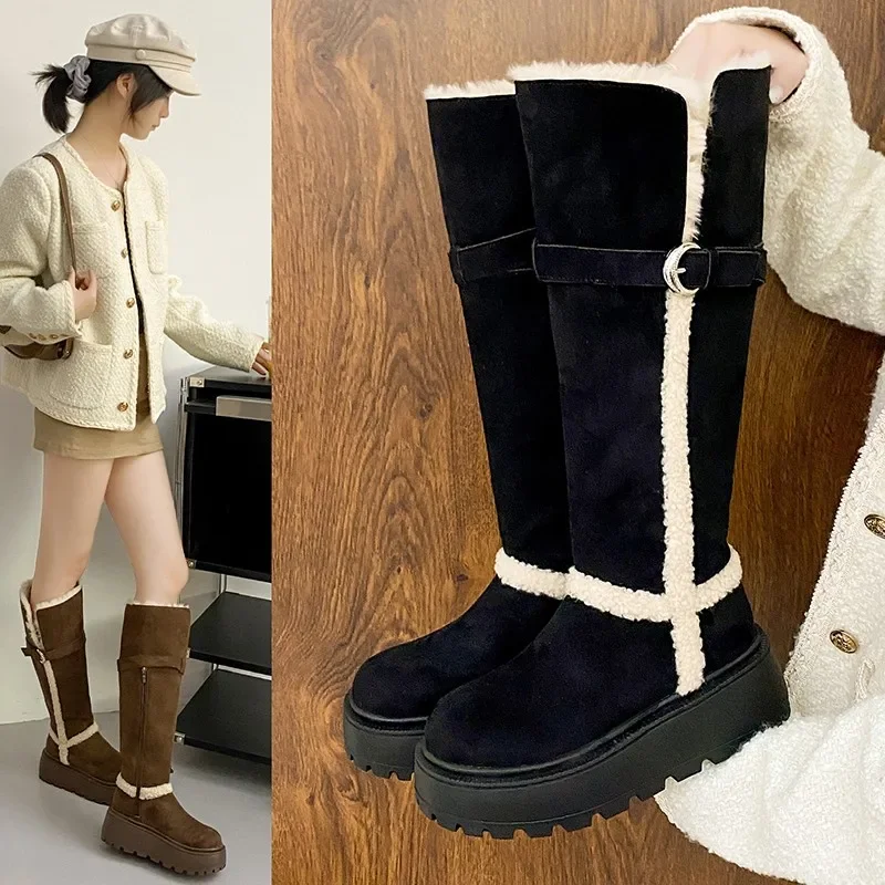 

Women's Shoes Fashion Comfortable Snow Boots Warm Long Winter Shoes for Women Luxury Platform Knee-High Boots Zapatos De Mujer