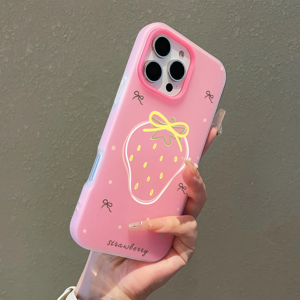 Delicate Strawberry Jelly texture Phone Case For Samsung Galaxy S26 S25 S24 Ultra S23 S22 Plus A55 A56 A54 A35 A36 A34 A33 Cover