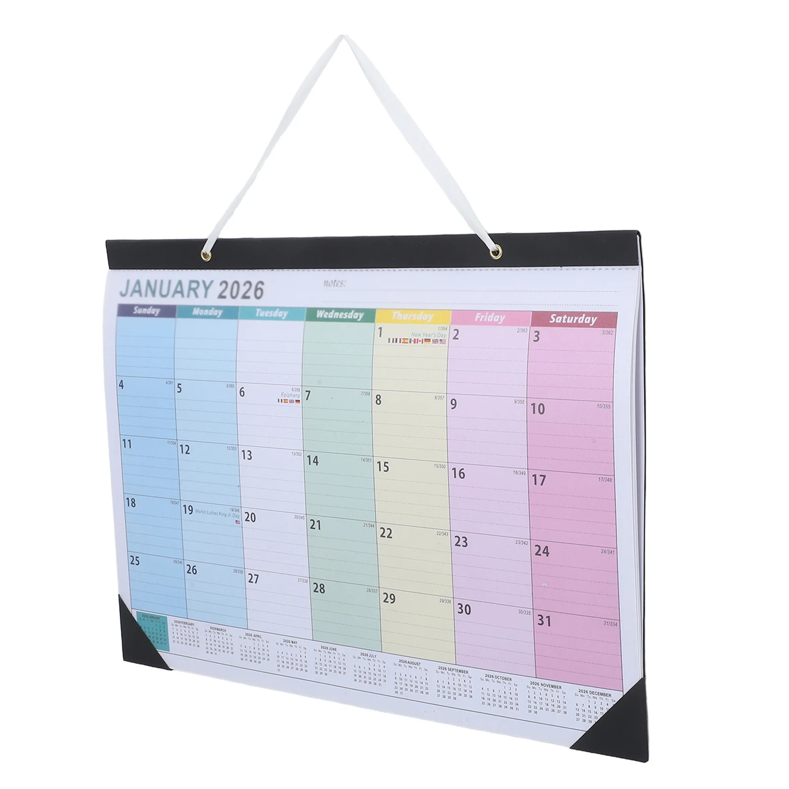 

Wall Calendar 2026 18 Months Multi Country Holidays Horizontal English Planner Large Monthly Squares Home Office