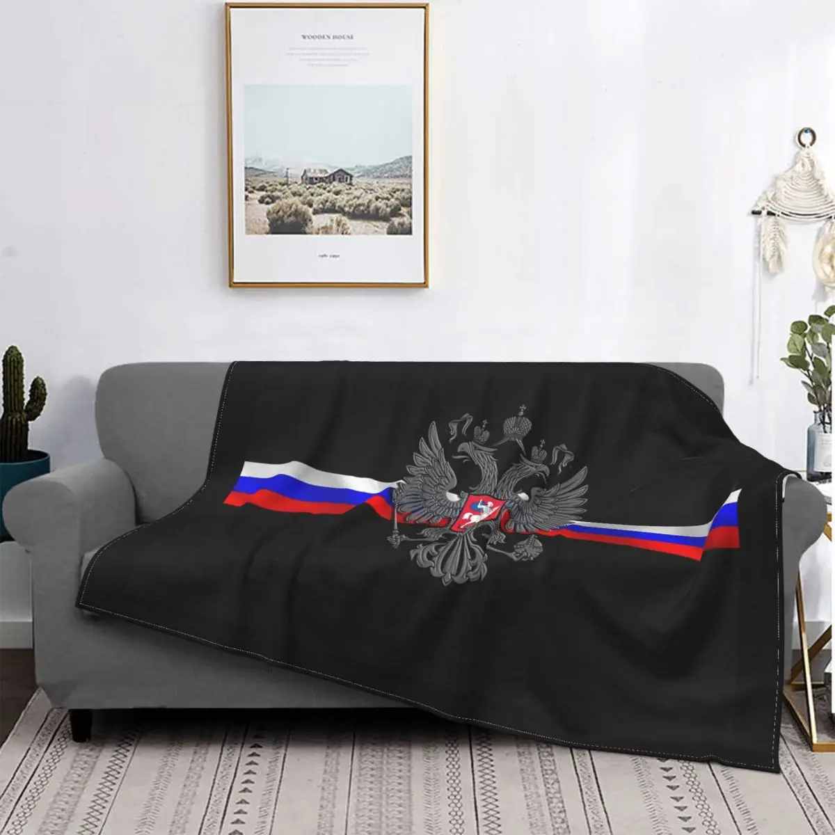 Russia Proud Flannel Blankets Soviet Russian Flag CCCP Communist Socialist Throw Blankets for Sofa Bedding Lounge Quilt