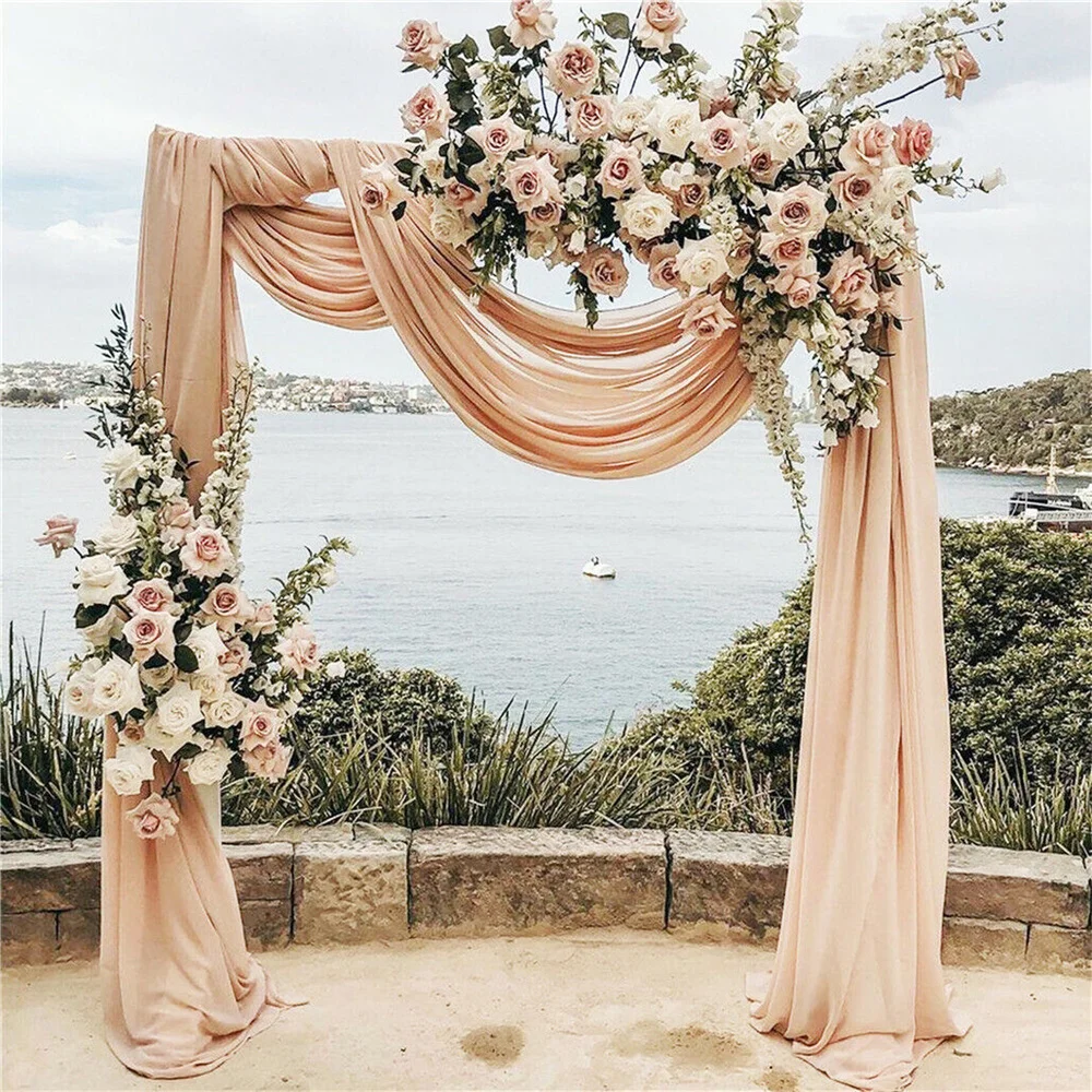 Free Standing Anti-rust Metal Wedding Arch Frame White Background Flower Stand Adjustable 10x10ft