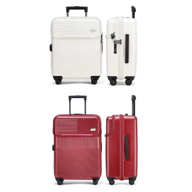 Trolley Case com rodas para laptop, mala de rolamento para homens e mulheres, abertura frontal, mala de embarque, novo, PC, 20 polegadas, 24 polegadas