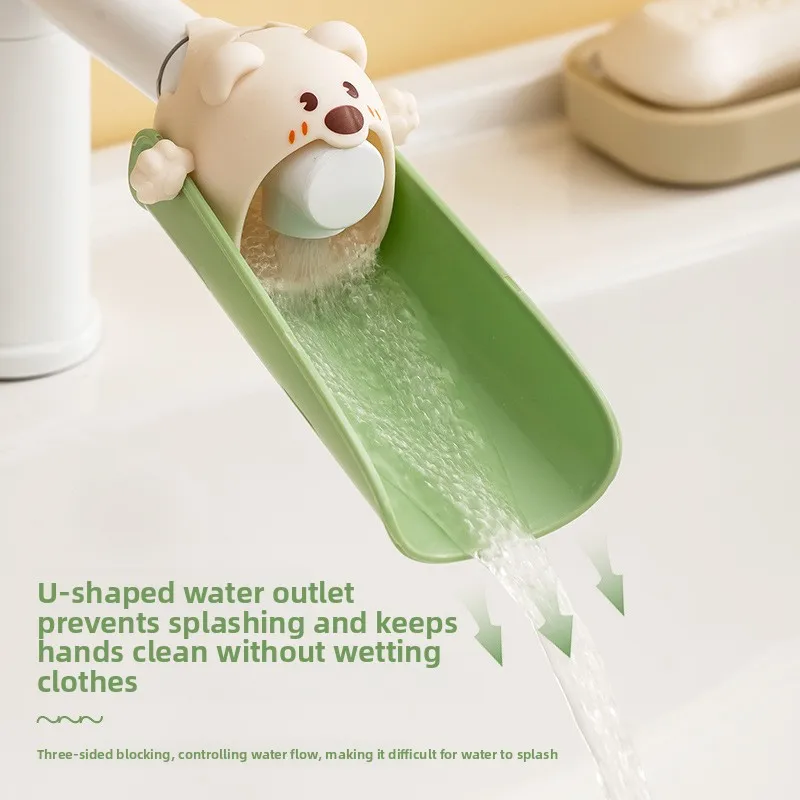 Cartoon Silicone Faucet Extender for Kids Anti Splash Baby Hand Washing Adapter