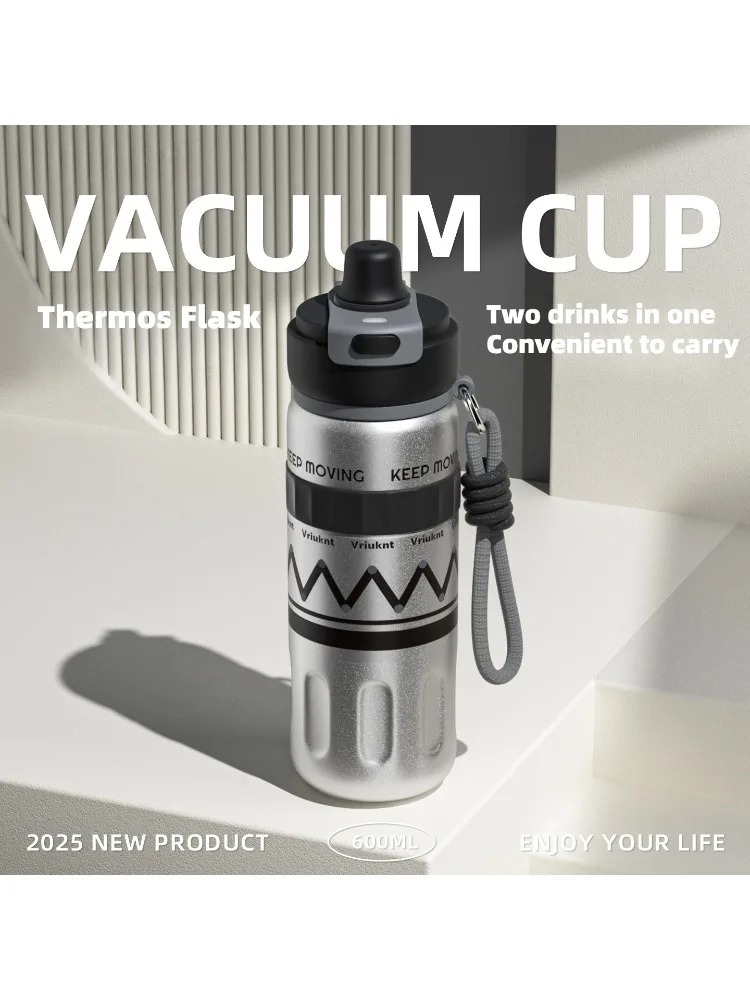 

Новая термокружка из нержавеющей стали объемом 600 мл для мужчин, большая емкость, для активного отдыха, высококачественная, с двойными стенками