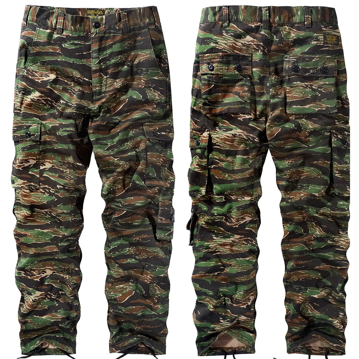 

VIP Весенне-осенние камуфляжные брюки свободного кроя для молодежи, рабочая одежда, прямые брюки с множеством карманов, повседневные брюки из чистого хлопка, большие размеры