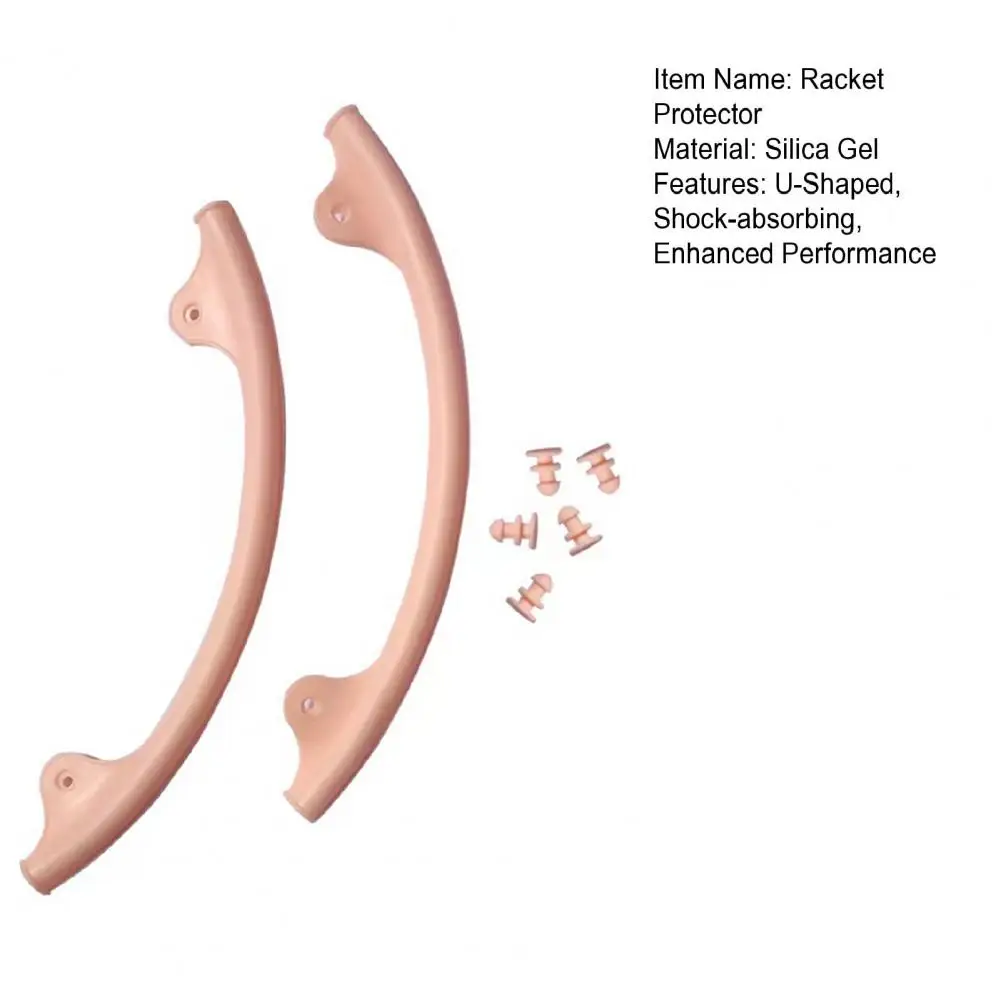 2 قطعة 17.5 سنتيمتر مضرب بدمنتون حامي U-شكل امتصاص الصدمات تعزيز الأداء الإطار الأمامي رئيس منحني كم حماية