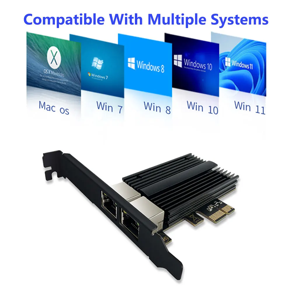 2.5 gigabit pci express adaptador de rede 100/1000/2500mbps rj45 lan gigabit adaptador conversor suporte windows/linux/mac