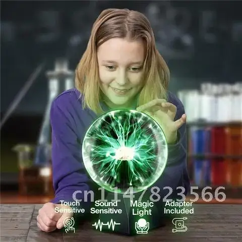 

Novelty Magic Plasma Ball Light Voice Control LED Night Light 6/8 Inch Plasma Ball Touch Lamp Kids Christmas Gift Decor Lighting