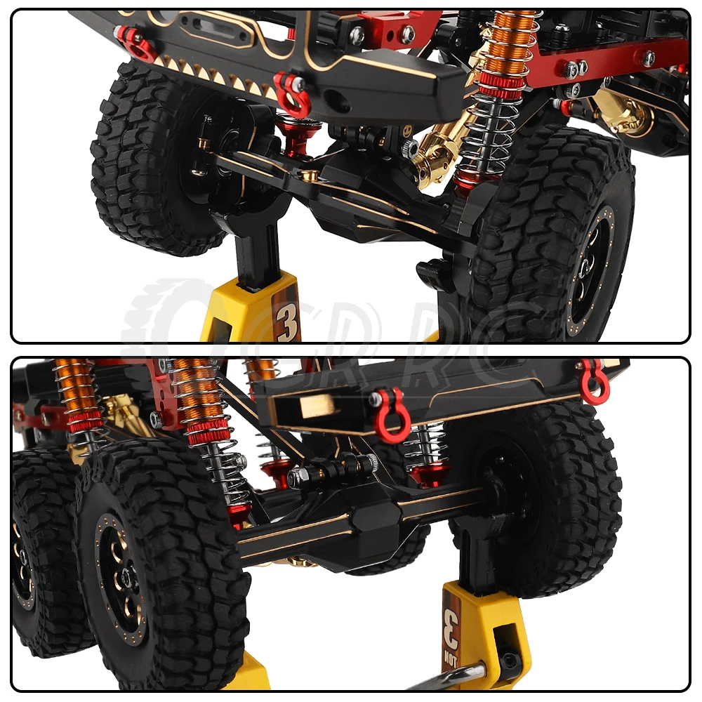 TRX4-M mosiężna i metalowa rama podwozie samochodu 6x6 RC z przednia część środkowa tylnymi osiami skrzynia biegów DIY dla TRX4M 1/18 części zdalnie