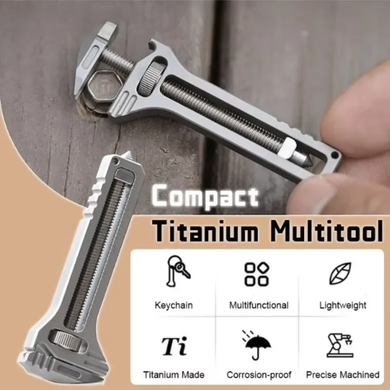 1Pc Mini Wrench Pocket Portable Multitool Tools for Outdoor Camping Compact Aluminium Alloy Bottle Opener Outdoor Small Tools