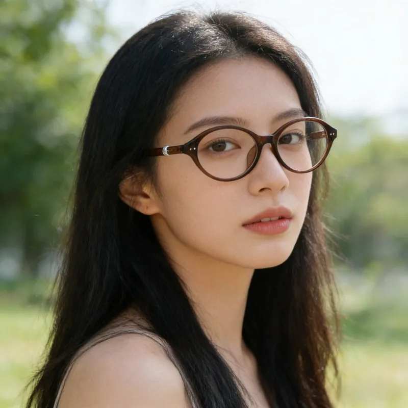 Small-Frame Oval Presbyopia Glasses for Women Simple Versatile High-Definition Blue Light Blocking Far Sight Glasses 0 To +4.0