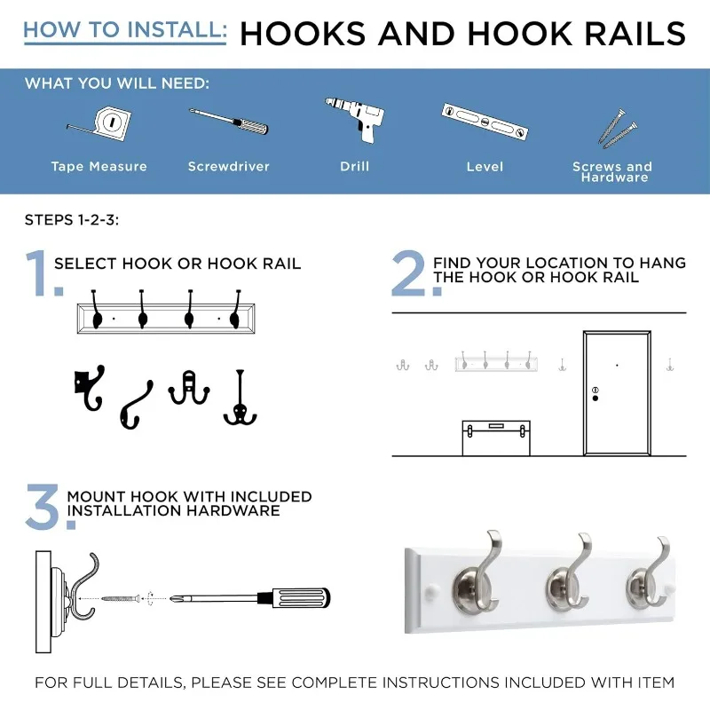 B59303G-SN-C Coat and Hat Hook, Single Pack, Matte Nickel