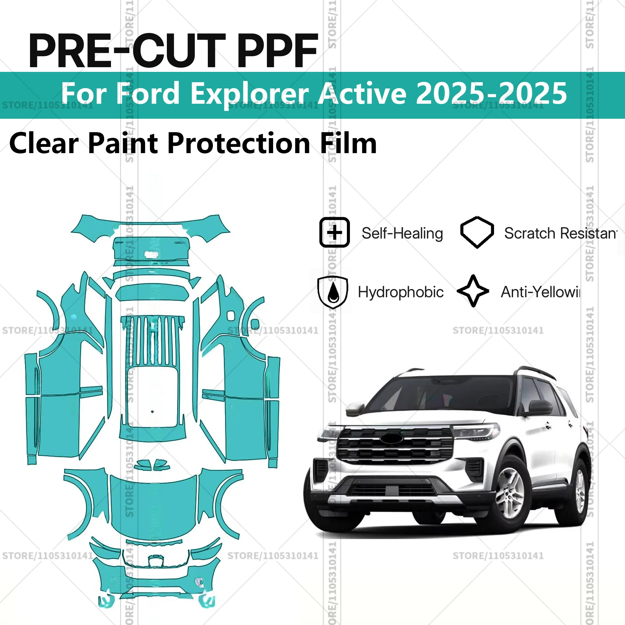 

Pre-Cut Paint Protection Film PPF Transparent Car Film Professional Automotive PPF For Ford Explorer Active 2025-2025