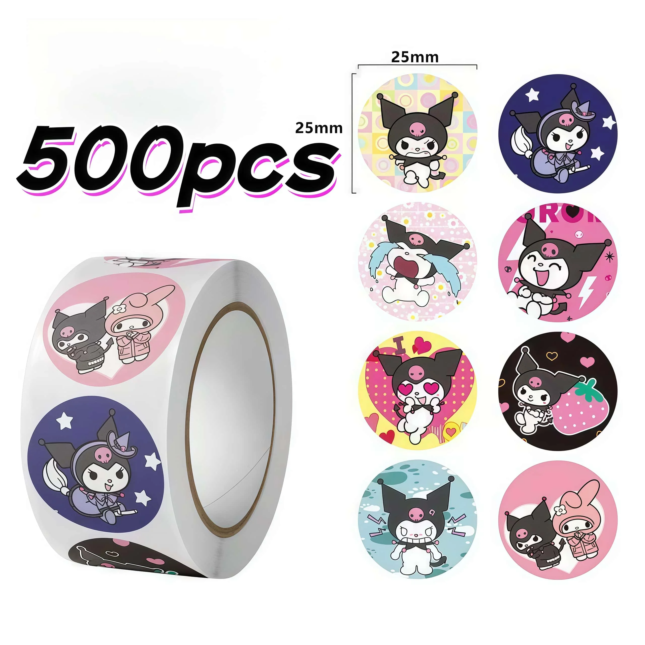 500 قطعة/لفة ملصقات كورومي لفة ملصقات زخرفية كرتونية لطيفة لمجلة سكرابوكينغ والهاتف المحمول هدية ذاتية الصنع #1