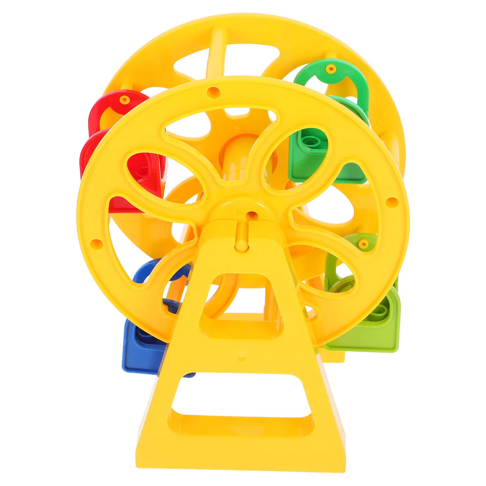 Train Track Ferris Wheel Dollhouse Miniatures Decor Accessories Equipment for Dollhouses Yellow