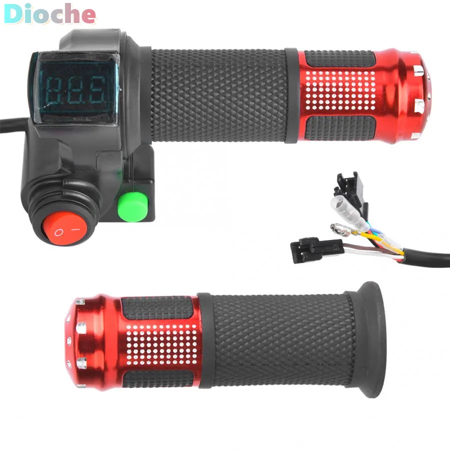 Electric Bike Voltage Display 1 Pair Universal LED Voltage Display Throttle for 12-99V Ebike Scooter Bike Voltage Display