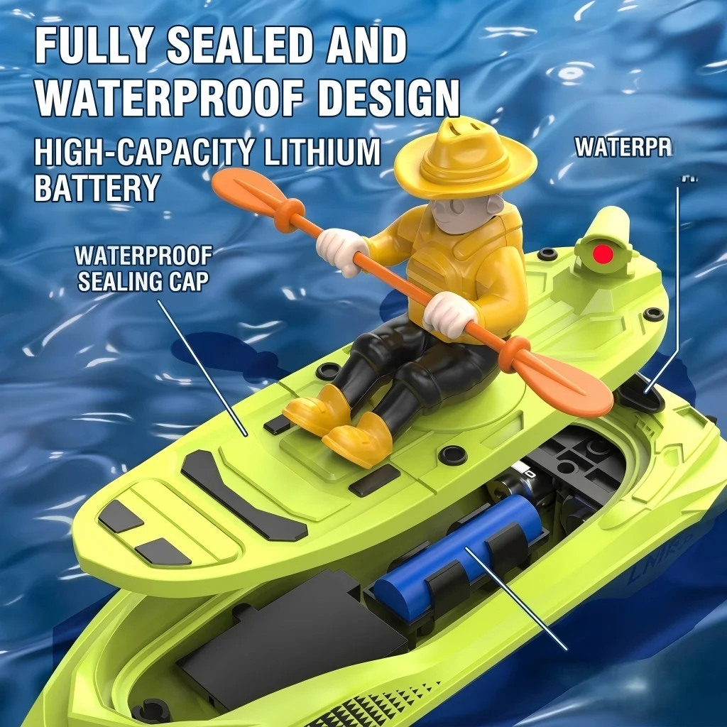 Remote Control Boat Toy,RC Boat Toy for Swimming Pool 2.4GHz Remote Control Boat with Fun Figurine, Fast Speed, for Pool & Lake