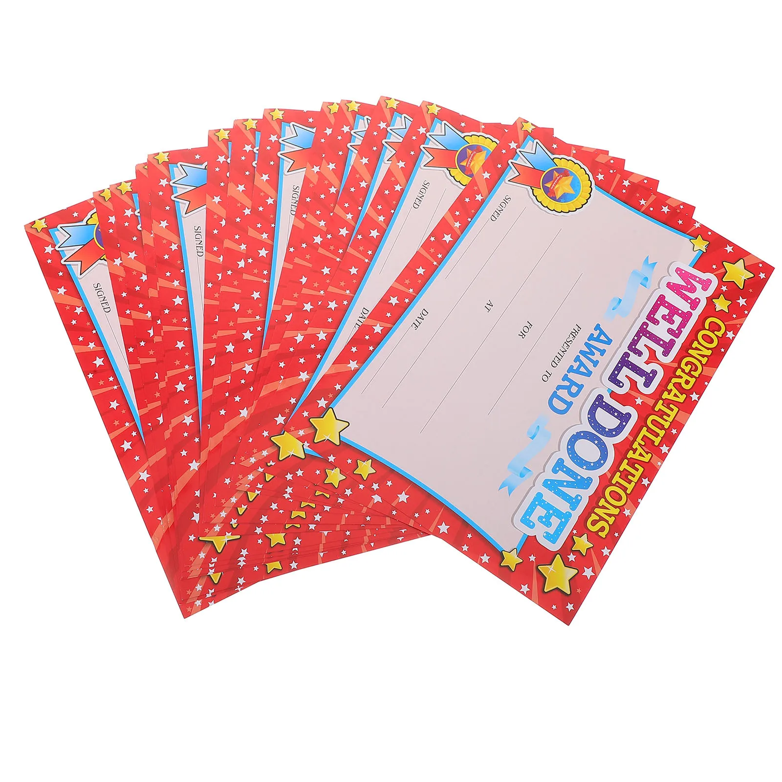 

20pcs Kindergarten Certificates Cartoon Children Awards Teaching Supplies Student Award Papers Colorful Recognition Certificates