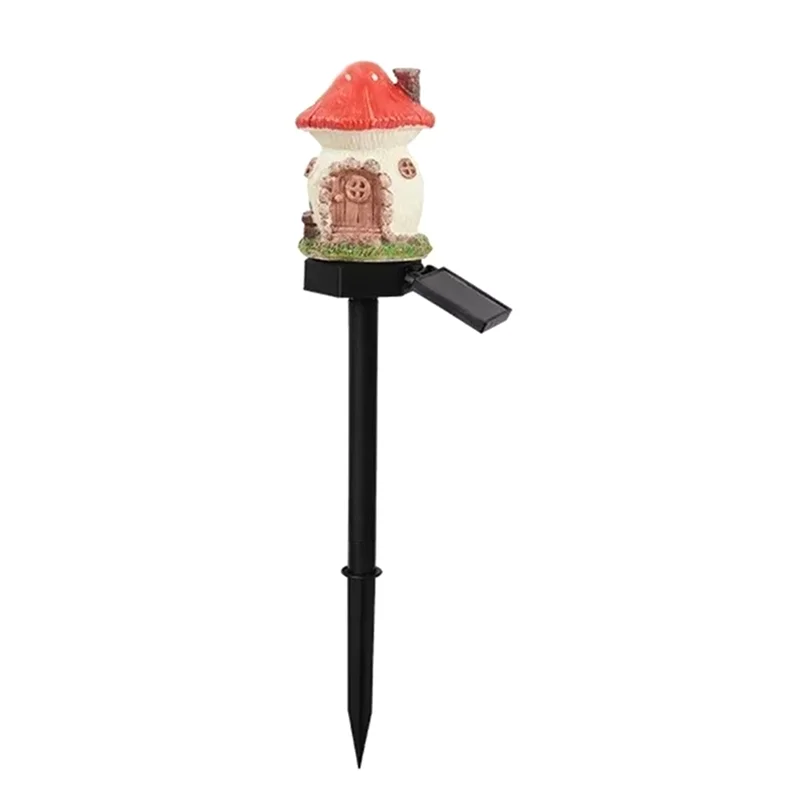 AF90-1Pc Luce solare in resina Novità Impermeabile Piccola casa Lampada da pavimento a LED per la decorazione del prato del giardino esterno