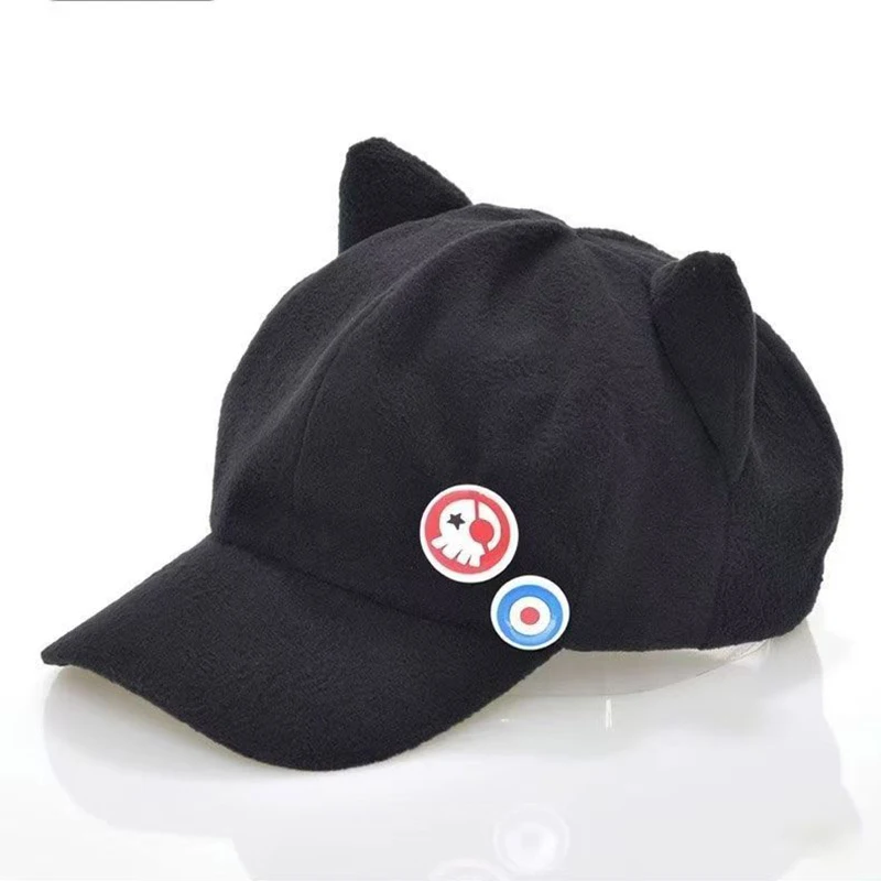 Shikinami Asuka Rangure Cat Ear Polar Fleece Hat Girls Cute Cap Anime Baseball Caps Cosplay  Accessories Party Accessories Gifts view 3