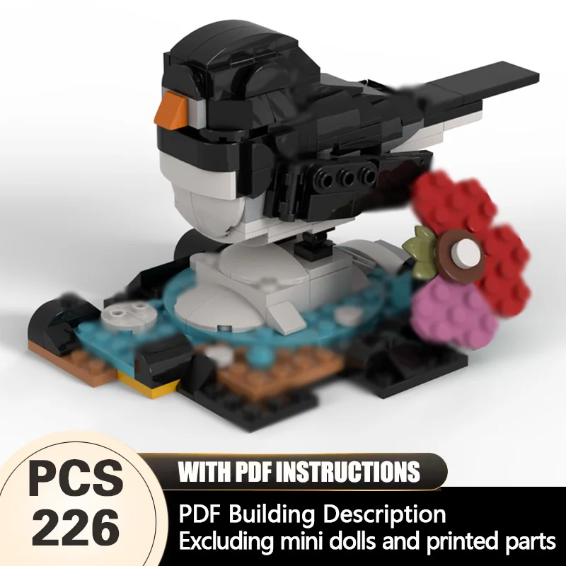 Set de Construcción Modular de Ladrillos MOC de la Serie Animales de Creators, Modelo Junco Color Pizarra, Regalo Tecnológico para Niños, Juguete de Ensamblaje para Fiestas