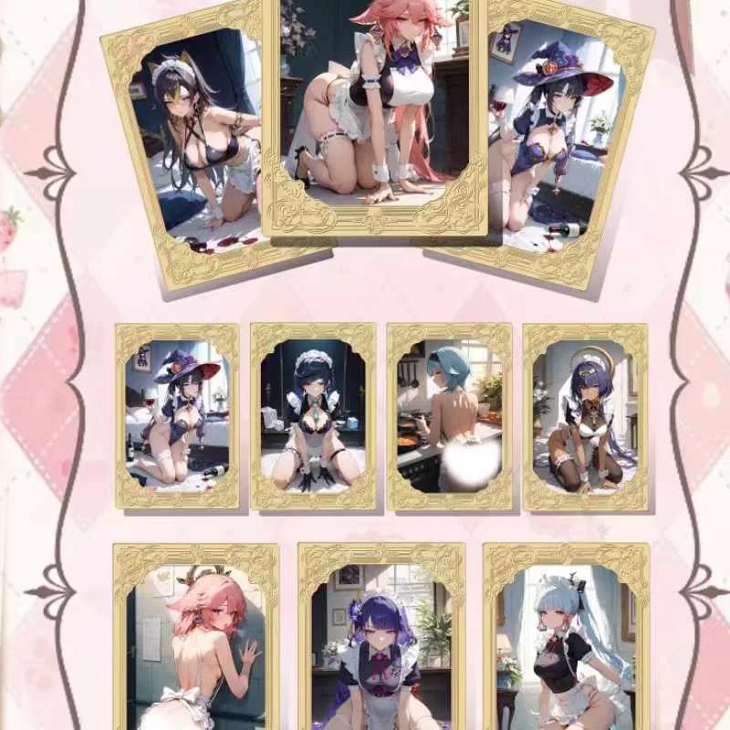 Wholesale Goddess Story  Collection Card Snow Culture A6 Metal Acrylic Glue Ink Bondage Maid Seduction Trading Anime Game Card