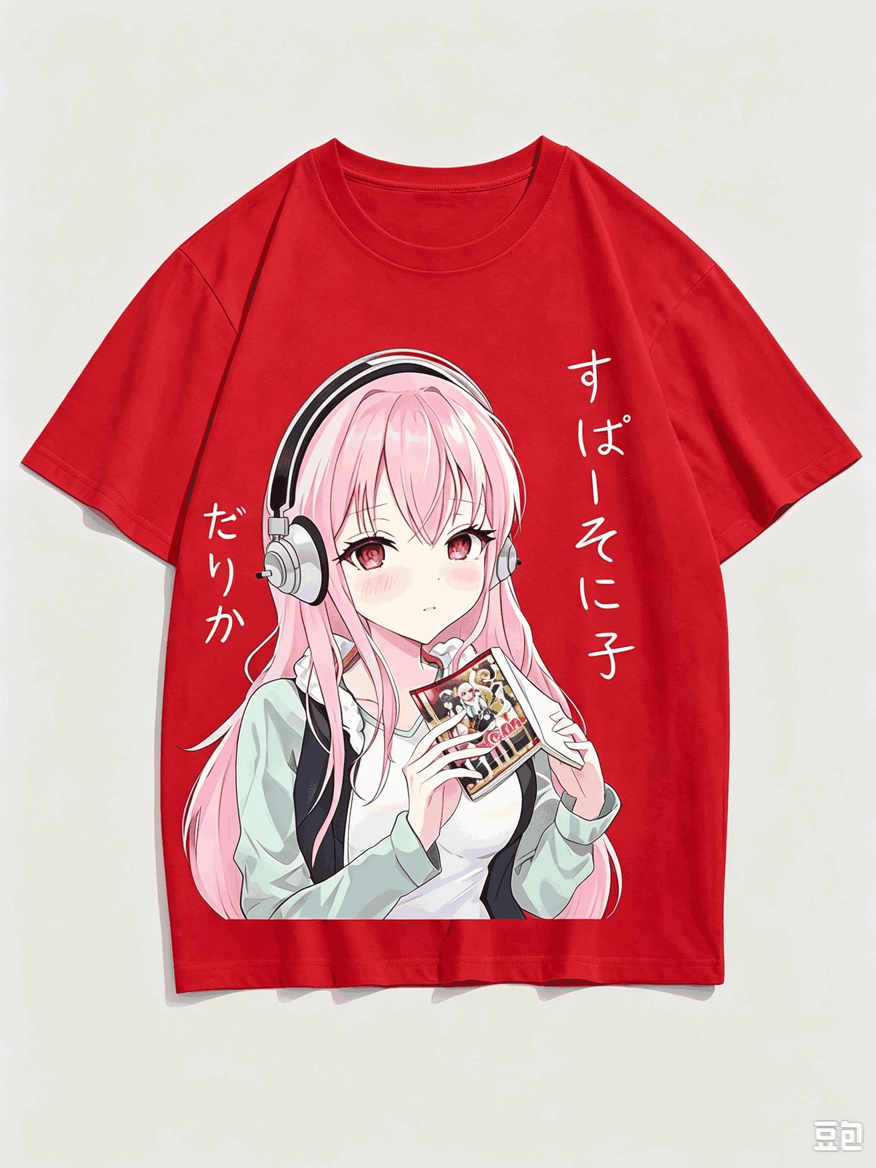 Super Sonico Graphic Print Crew Neck T-Shirt for Men Women Oversized Unisex Streetwear Trendy Cotton Fashion Hip Hop hot product