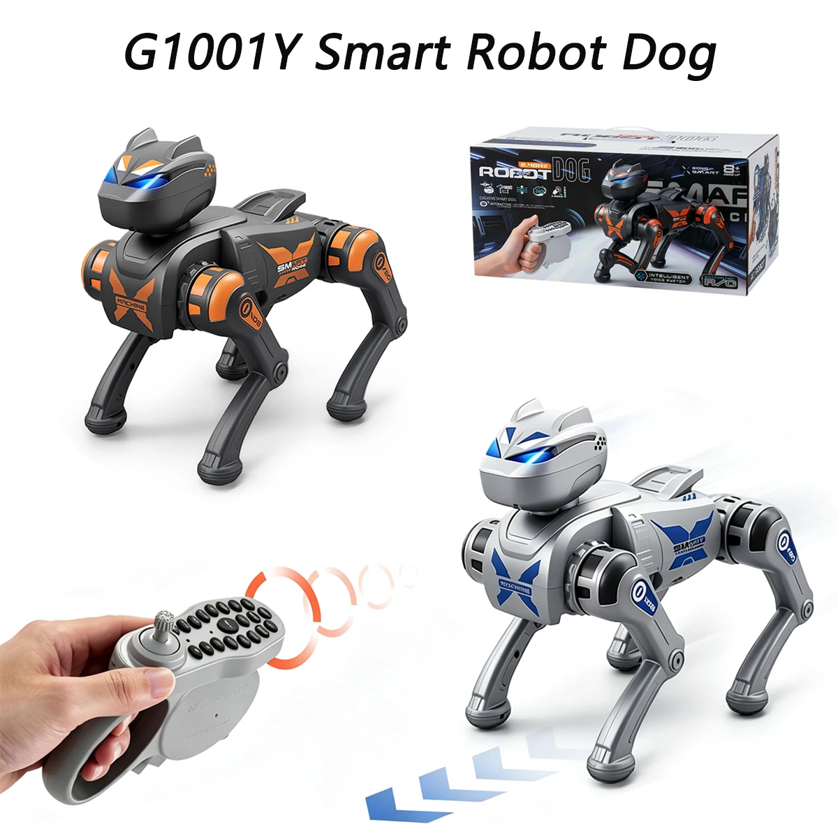 ジェスチャー操作が可能な電動rcインテリジェントロボット犬。rcメカニカルドッグ、教育用おもちゃ、生体模倣スマートロボット、プログラミング可能なおもちゃ、ギフト。