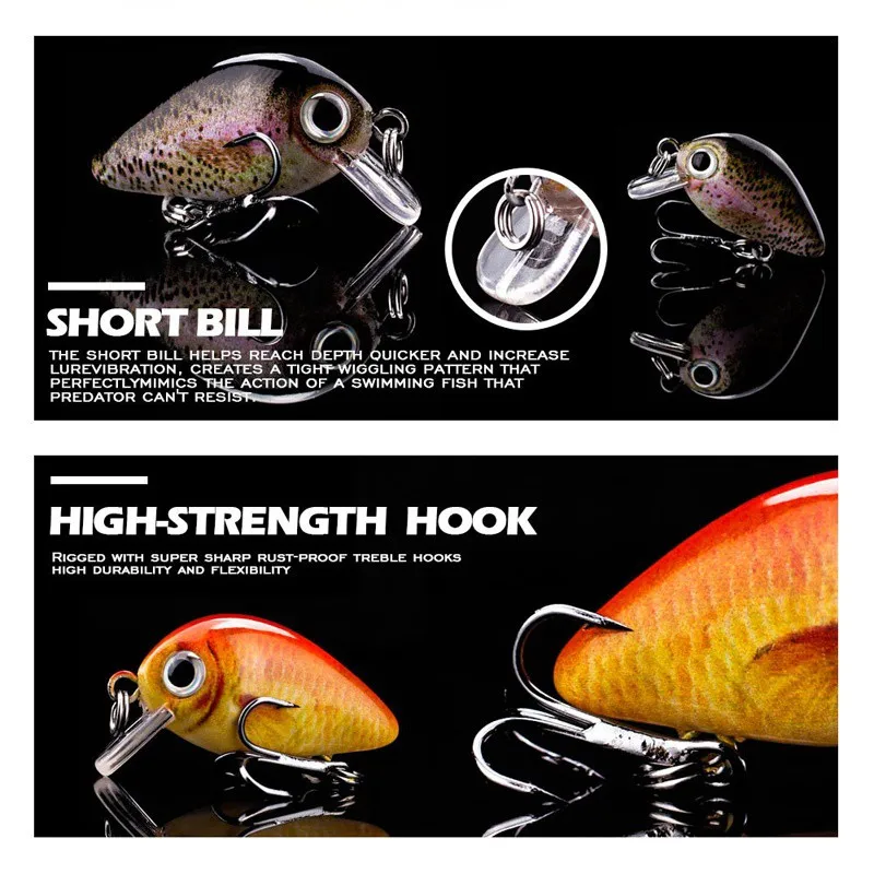 5pcs Mini Fishing Lures Set Lifelike Crank Baits Artificial Baits Swimbait with Tackle Box image 6