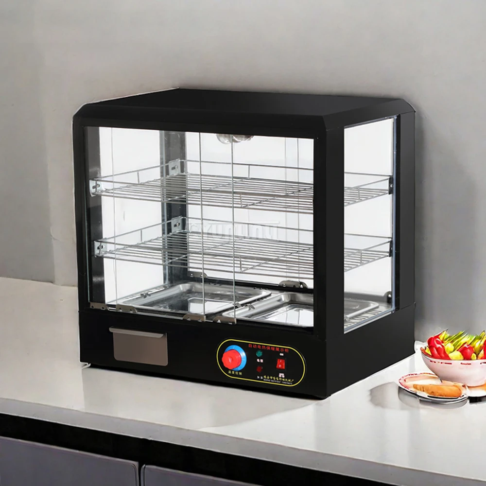 Restaurant Food Insulation Machine Commercial Cooked Food Cabinet Heat Preservation Cabinet 3-layer Food Display Cabinet