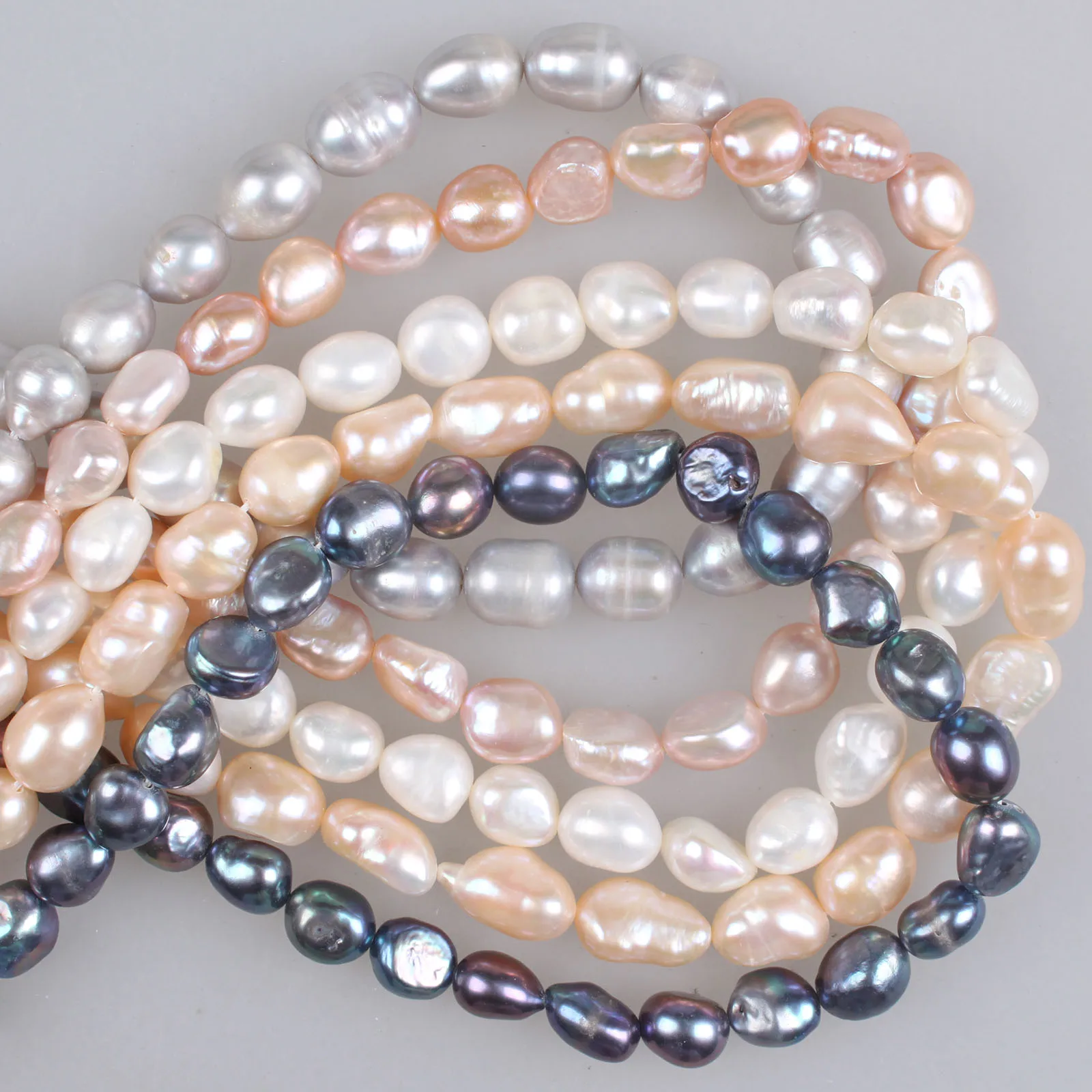 Natural Pearl Beads Pink White Black Irregular Freshwater Pearl Loose Beads 9-10mm For Diy Bracelet Necklace Jewelry Making