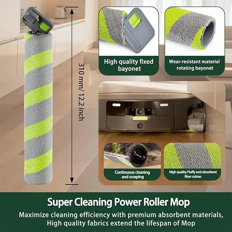 Replacement Parts Kit For iRobot Roomba Max 705 Combo Robot Vacuum Accessories, Main Side Brush,HEPA Filter,Roller Mop,Dust Bags view 4
