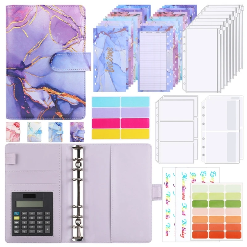 PU Budget Binder Planner with Cash Envelope, Budget Sheet, Sticker, calculator Dropship