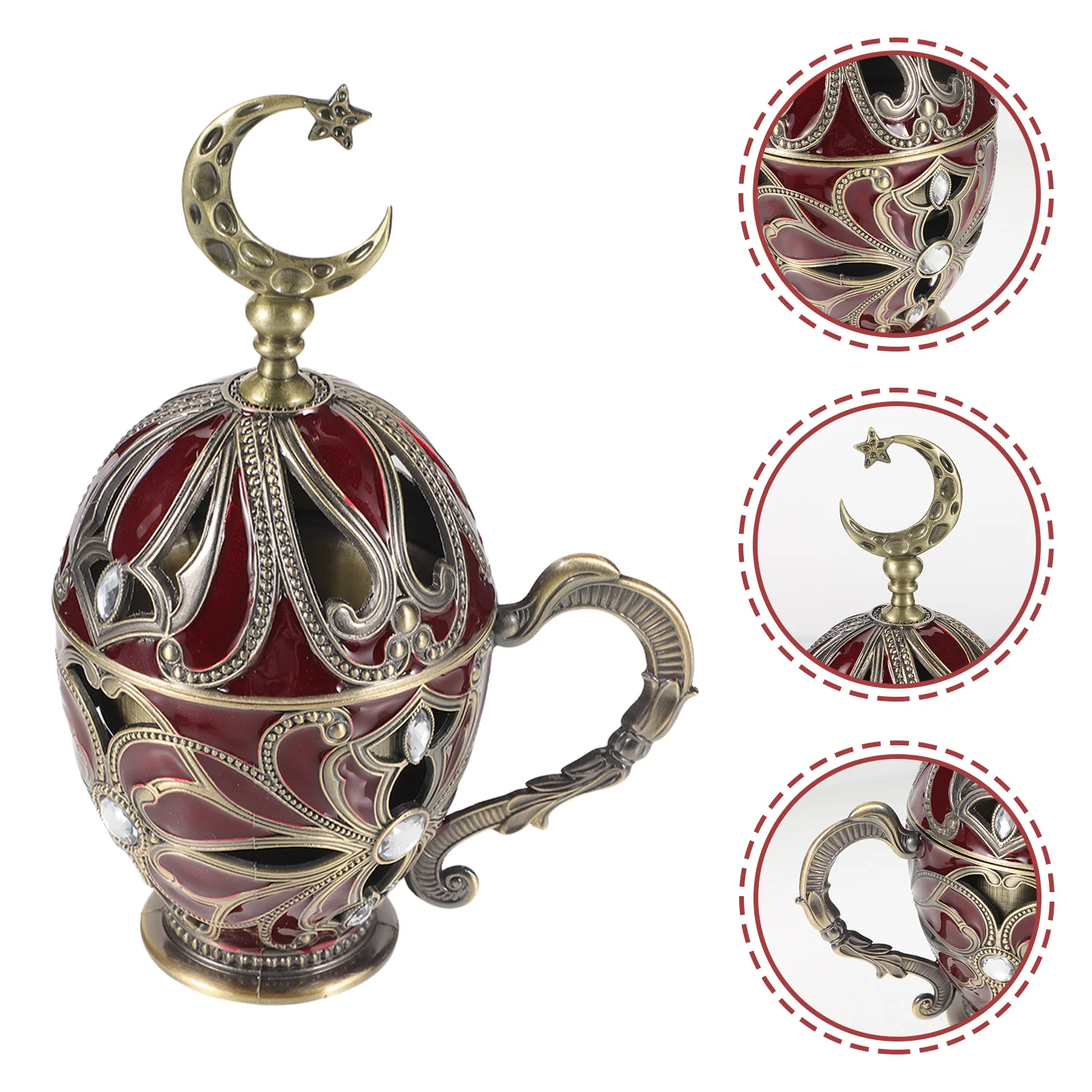 

Vintage Zinc Alloy Incense Burner Decor Incense Holder for Living Room Bedroom Study Meditation Wedding for