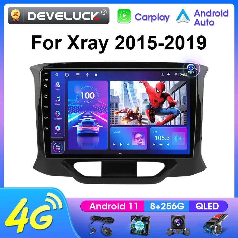 

For LADA X Ray Xray 2015 - 2019 2 Din Android 12 Car Radio Multimedia Video Player Stereo Carplay Auto 4G Head Unit GPS IPS DSP