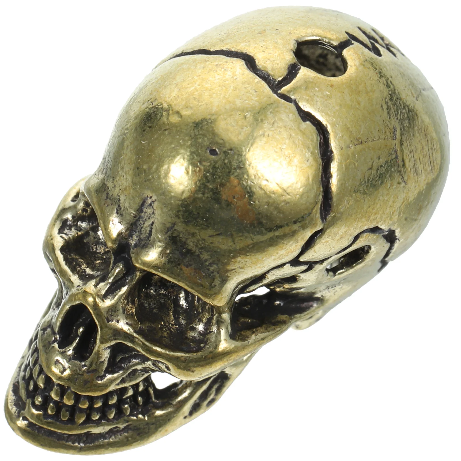 Ciondolo portachiavi con teschio, ciondolo in ottone per borsa, chiavi dell'auto, ornamento fai da te, piccola chiave in ottone, accessorio da appendere