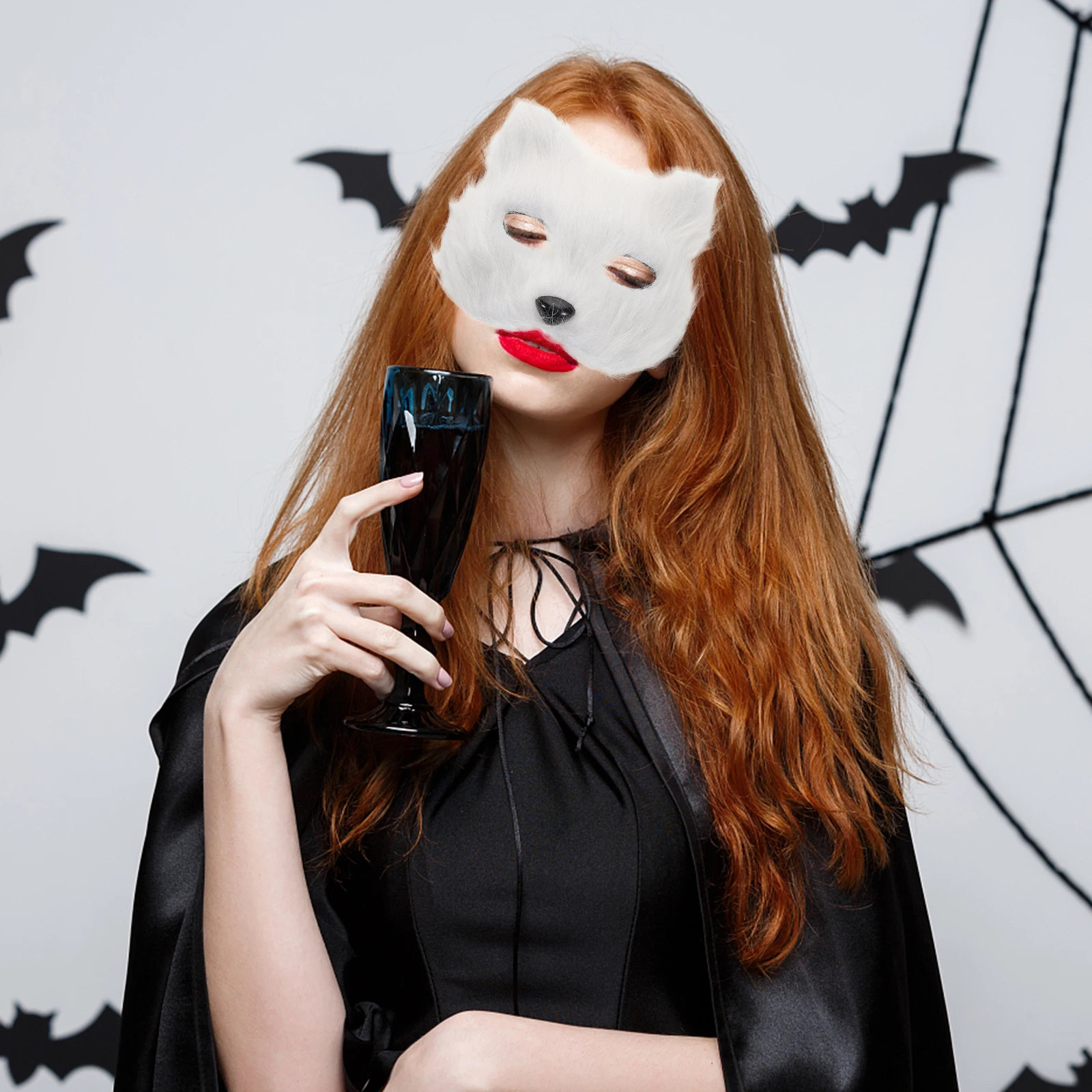 

Half Face Mask Cosplay Party Masks Fox Gloves Carnival Cat and Tail Paws Animal Clothing Costume Accessories