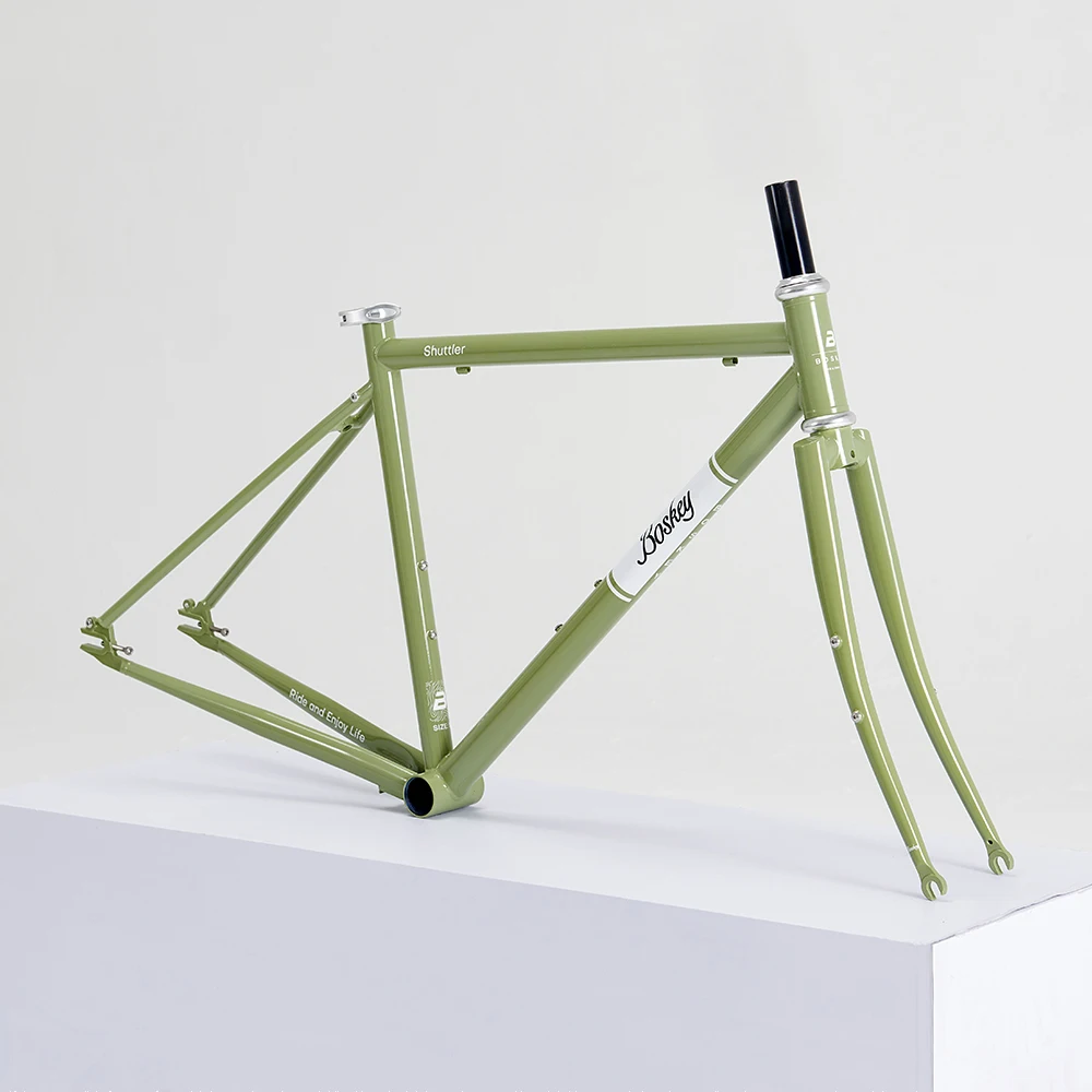 AliExpress 45cm/49cm/53cm/57cm Fixed Gear Bicycle Frame 700C Single Speed Frame 4130 Chrome Molybdenum Steel With Front Fork Bike Frameset