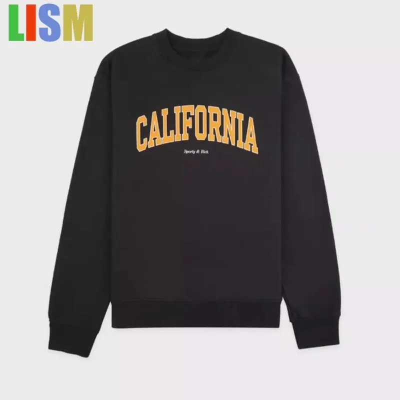 

LISM women's winter clothes y2k hoodies sweatshirt 2025 California Letters Printing Vintage Style Black Women Street