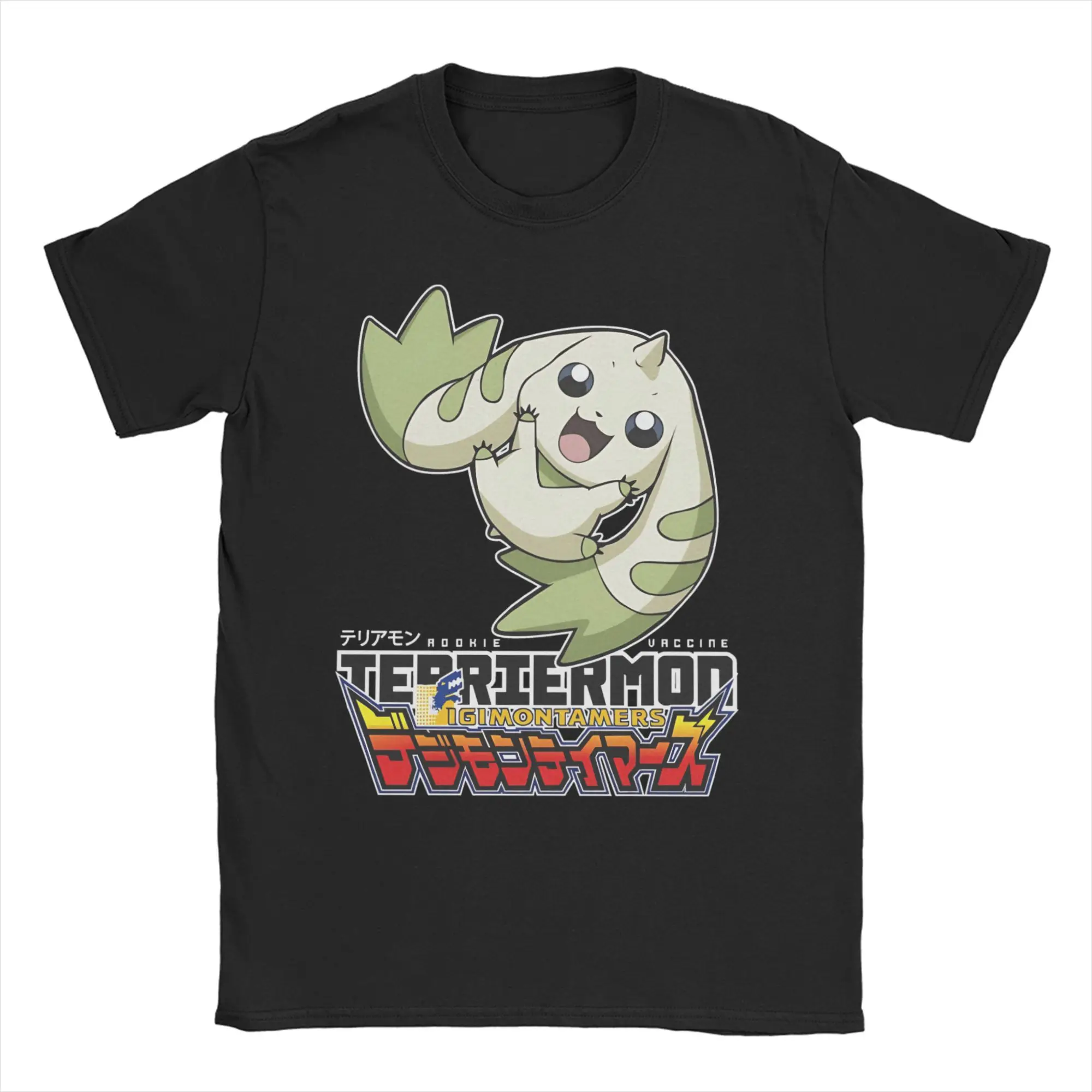 Męskie Damskie koszulki Digimon Tamers Terriermon 100% bawełna Odzież Super koszulki z krótkim rękawem i okrągłym dekoltem Duże rozmiary