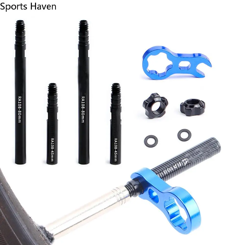 

Aluminium Alloy Removable Inner Tubes Valve Extension 80mm 45mm Valve Extender Bike Accessories