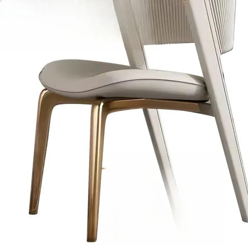 High-end luxury restaurant restaurant chair gold rose stainless steel multi-color leather cushion design characteristic