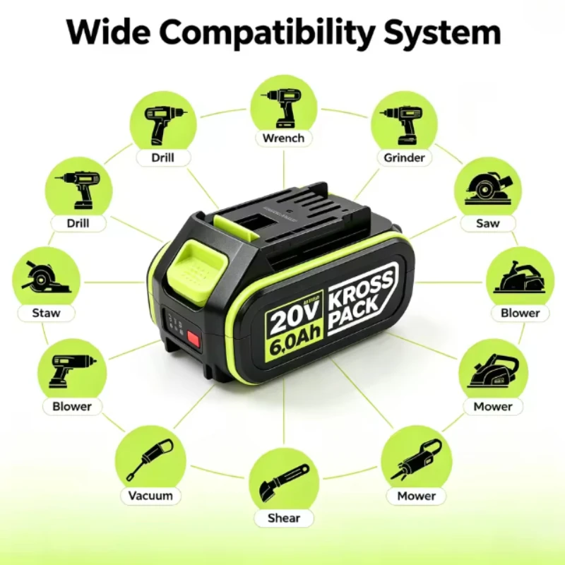 Original WORX 20V 5.0Ah Li‑ion Battery WA3551 Rechargeable Compatible With WORX WU Series Cordless Drills Impact Drivers  Saws