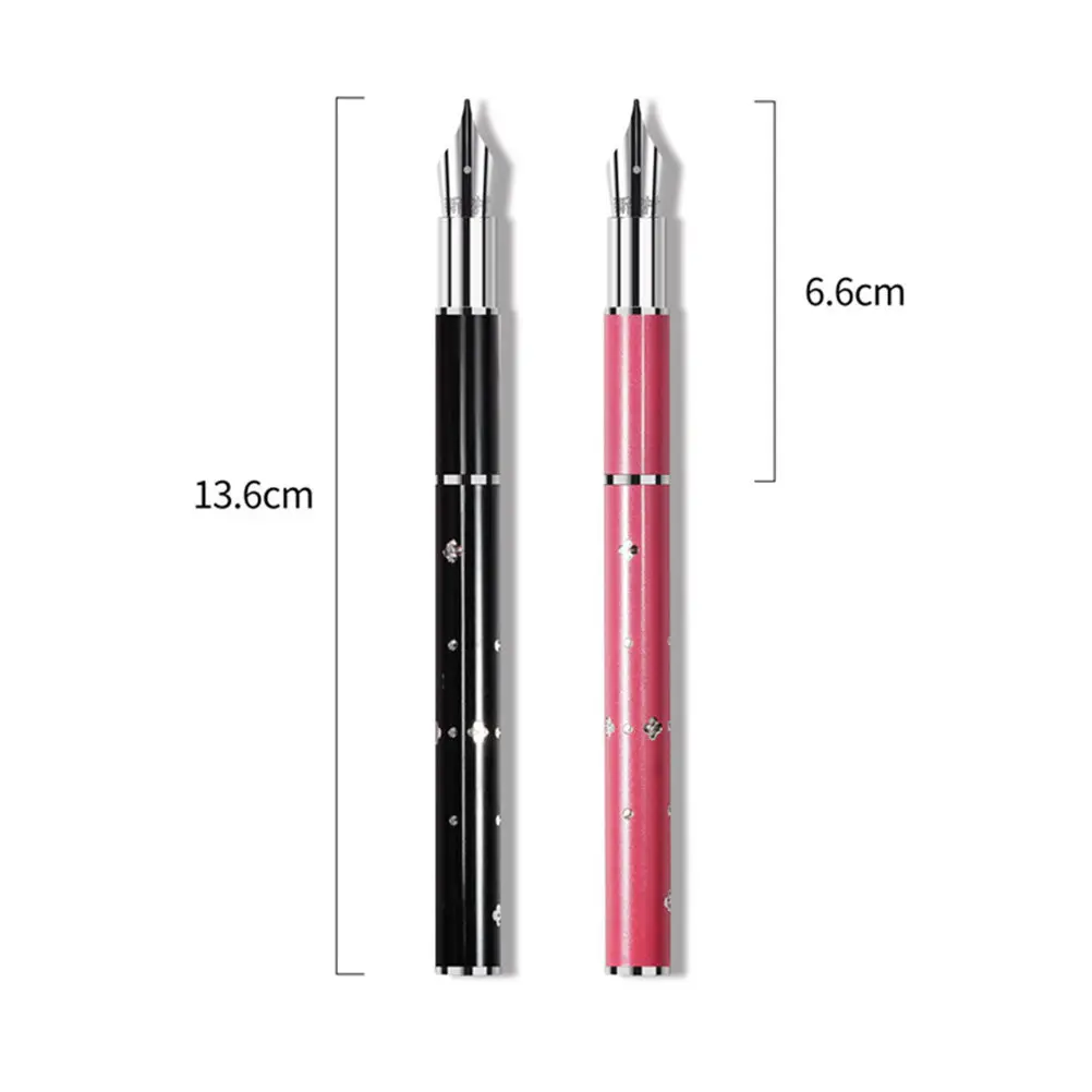 2Pcs Nail Art Pen Professional Fine Painting Tools Lightweight Long Handle Portable Nail Polish Drawing Kit Pink Black