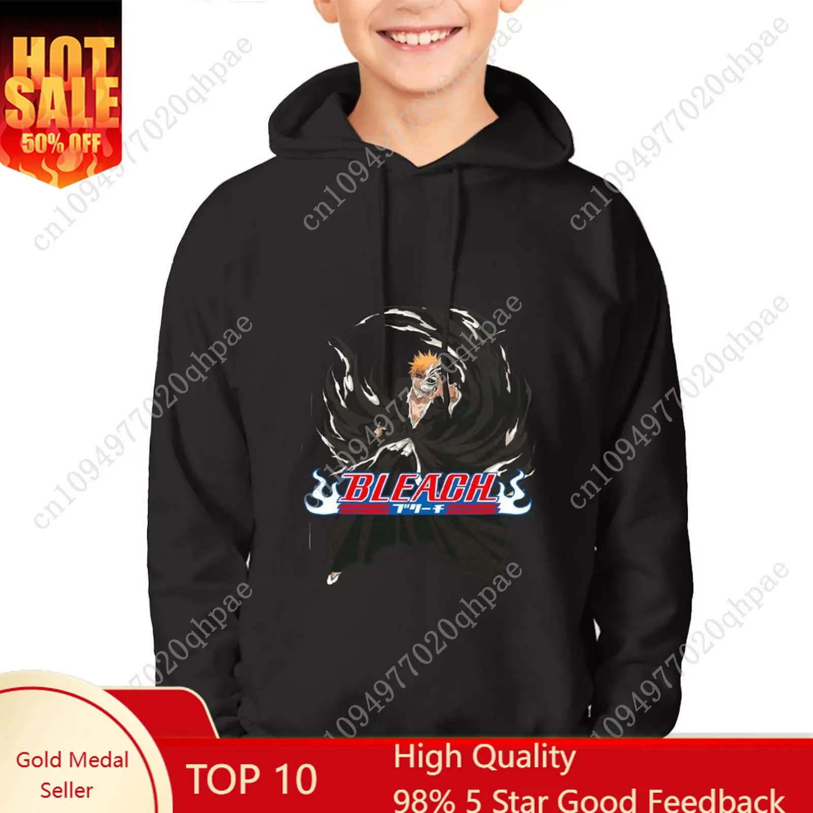 

BLEACH Hoodie Boys Girls Childs Cotton High Quality Sweatshirt Lightweight Comfortable Keep Warm Custom Made Spring Autumn Tops